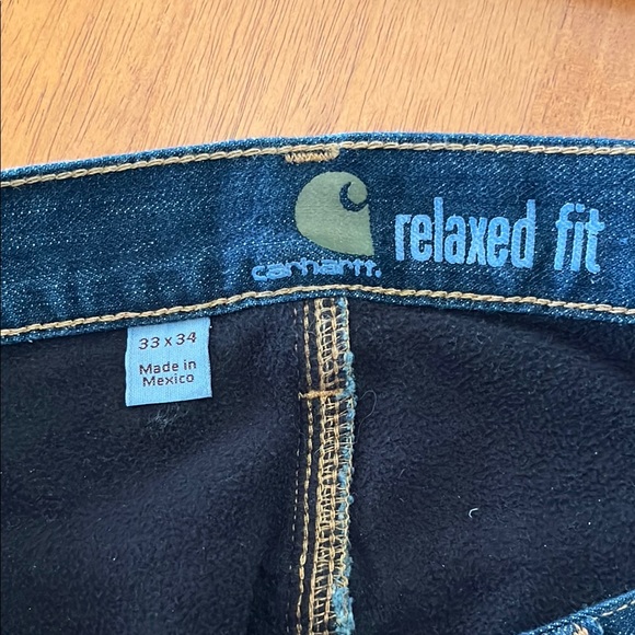 Carhartt Men's Fleeced Lined Blue Jeans - Picture 3 of 4